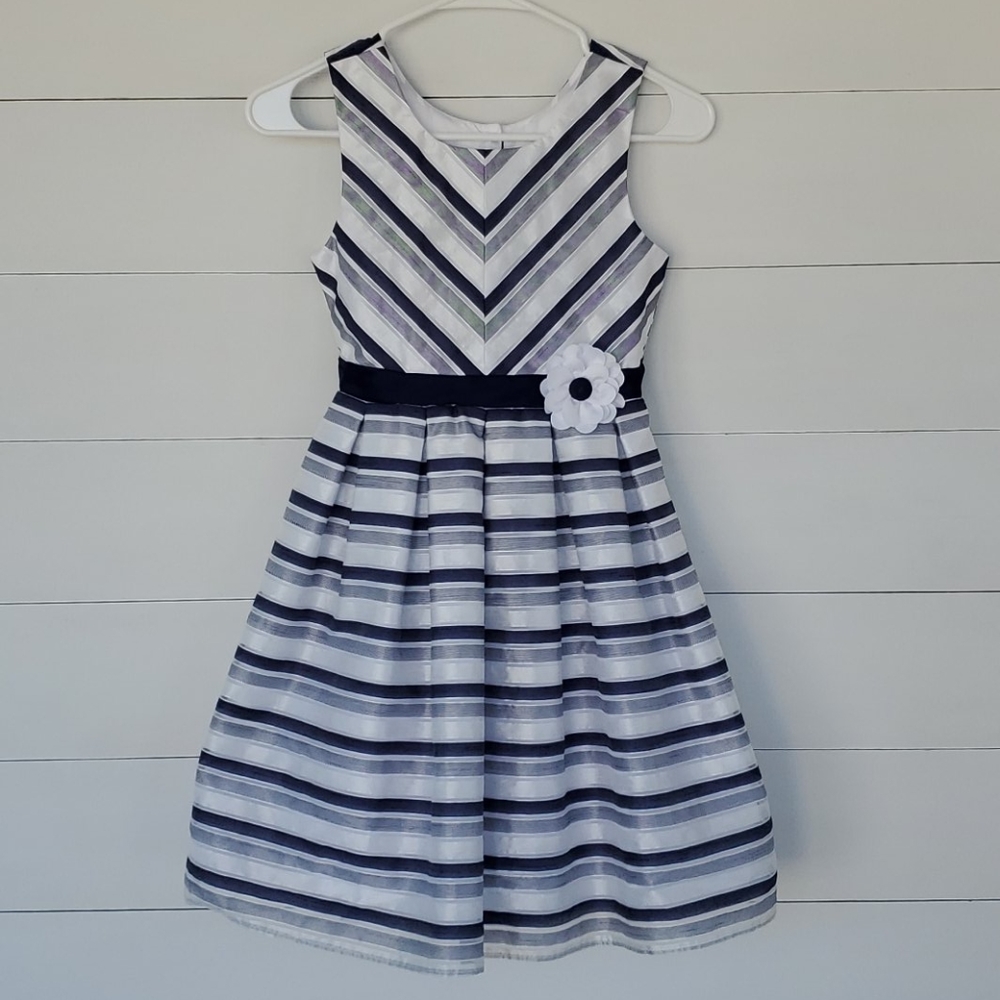 Jona Michelle Navy Blue and White Size 8 Dress